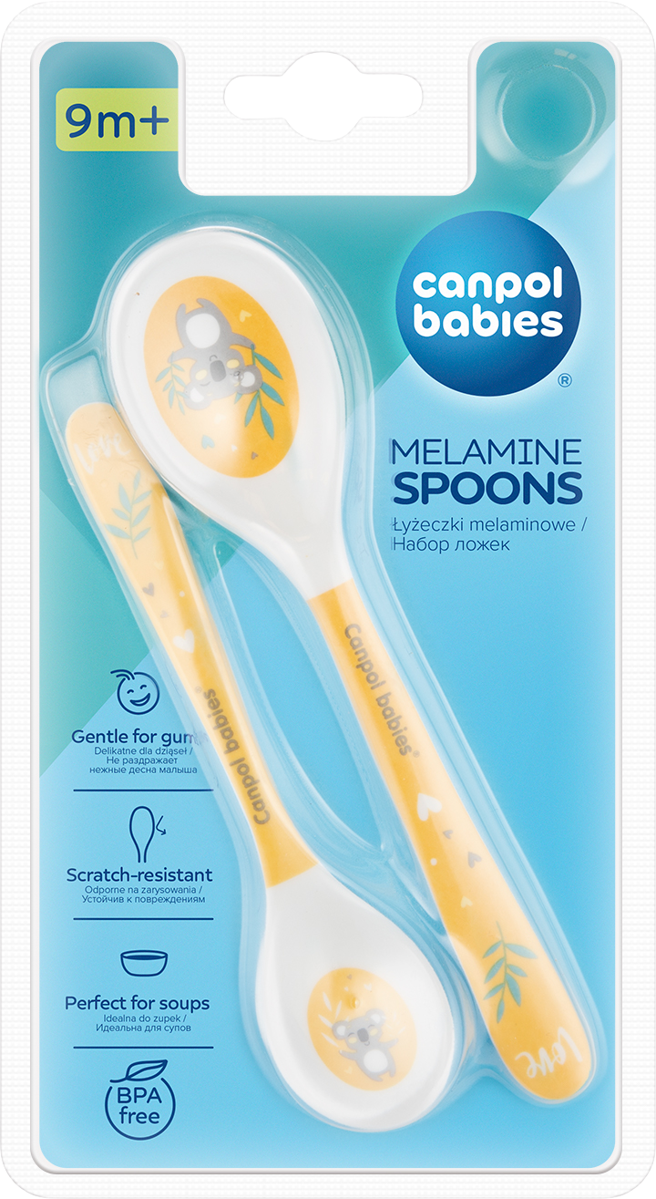 Canpol babies Melaminové lžičky Exotic Animals žluté 2 ks