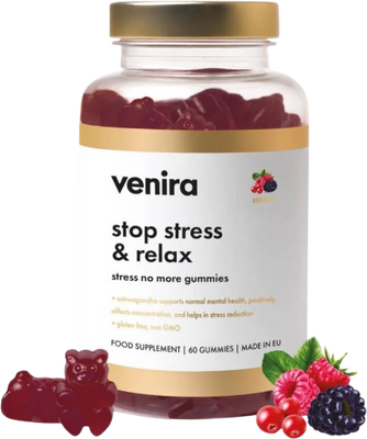 Venira stop stress & relax - medvídci proti stresu lesní plody 60 ks