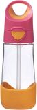 B.box Láhev na pití s brčkem růžová/oranžová 450 ml