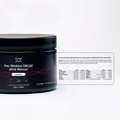 Flow Preworkout Woman DECAF (pomeranč) 195 g