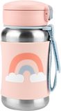 Skip Hop Spark Style Láhev s brčkem na vodu nerez Duha 12m+, 350 ml