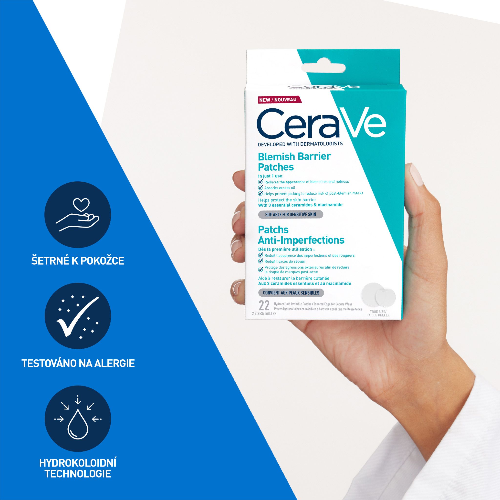 CeraVe náplasti proti nedokonalostem s ceramidy a niacinamidem 22 ks