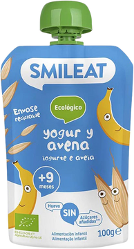 Smileat BIO kapsička řecký jogurt, banán a oves 9M+ 100 g