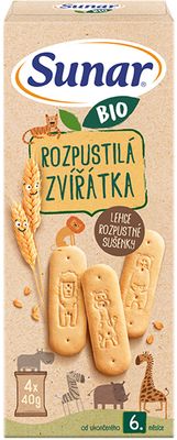 Sunar Sunar BIO sušenky Rozpustilá zvířátka 160 g