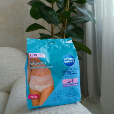 Canpol babies Jednorázové poporodní kalhotky s vložkou 2v1 L/XL 5 ks