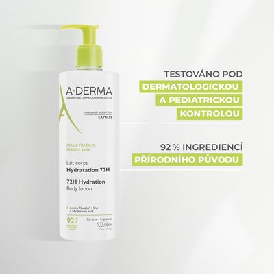 A-Derma Tělové mléko 72h hydratace 400 ml