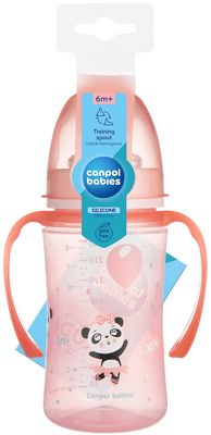 Canpol babies Tréninkový hrníček Exotic Animals - růžový 240 ml