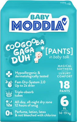 Moddia Baby Plenkové kalhotky 6 XL (14–19 kg), 18 ks
