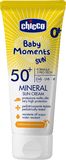 Chicco Krém dětský na opalování s minerály SPF50+ Baby Moments Sun, 0m+ 75 ml