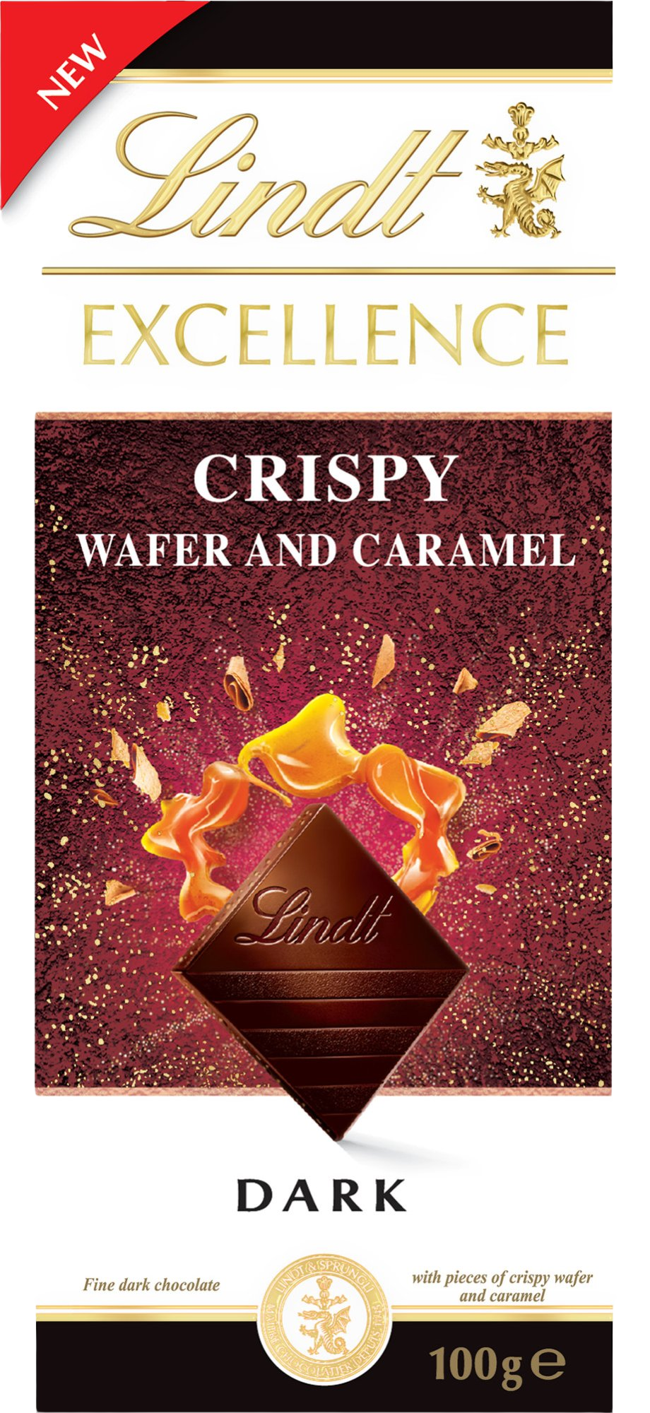 Lindt Lindt Excellence hořká čokoláda s oplatkou a karamelem 100 g