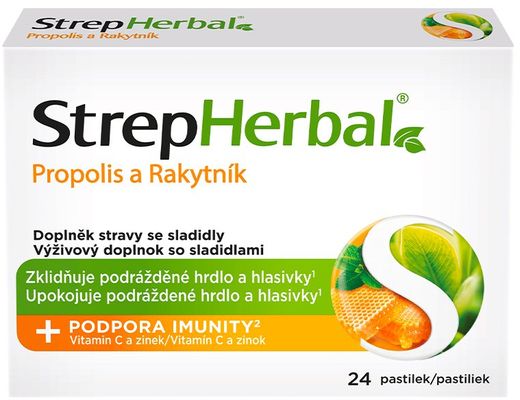 StrepHerbal Propolis a Rakytník 24 ks