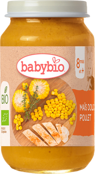 Babybio Bio sladká kukuřice s farmářským kuřecím masem 200 g