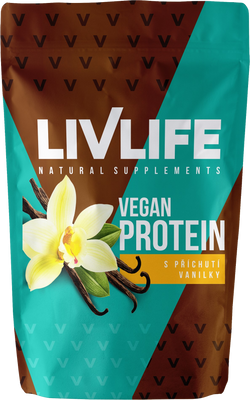 Livlife Vegan protein s příchutí vanilky 490 g