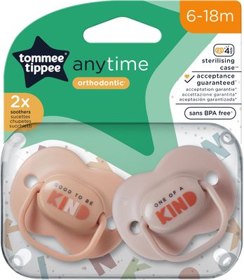 Tommee Tippee CTN Dudlík silikon AnyTime, 6-18m více barevných variant 2 ks