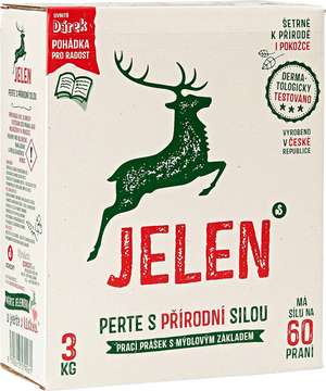 Jelen Prací prášek s mýdlovým základem, 60 dávek, 3 kg