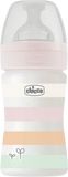 Chicco Láhev kojenecká Well-being silikon, děvče 150 ml