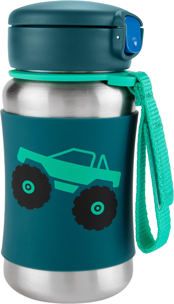 Skip Hop Spark Style Láhev s brčkem na vodu nerez Monster Truck 12m+ 350 ml