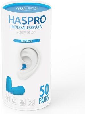 Haspro Tube50 Špunty do uší, modré 100 ks