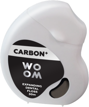 Woom Carbon+ Expandující černá zubní nit 30 m
