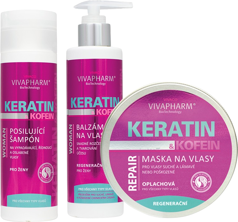 VivaPharm Vivaco Dárková kazeta keratin a kofein