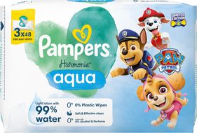 Pampers Dětské vlhčené ubrousky, Harmonie Aqua 144 ks