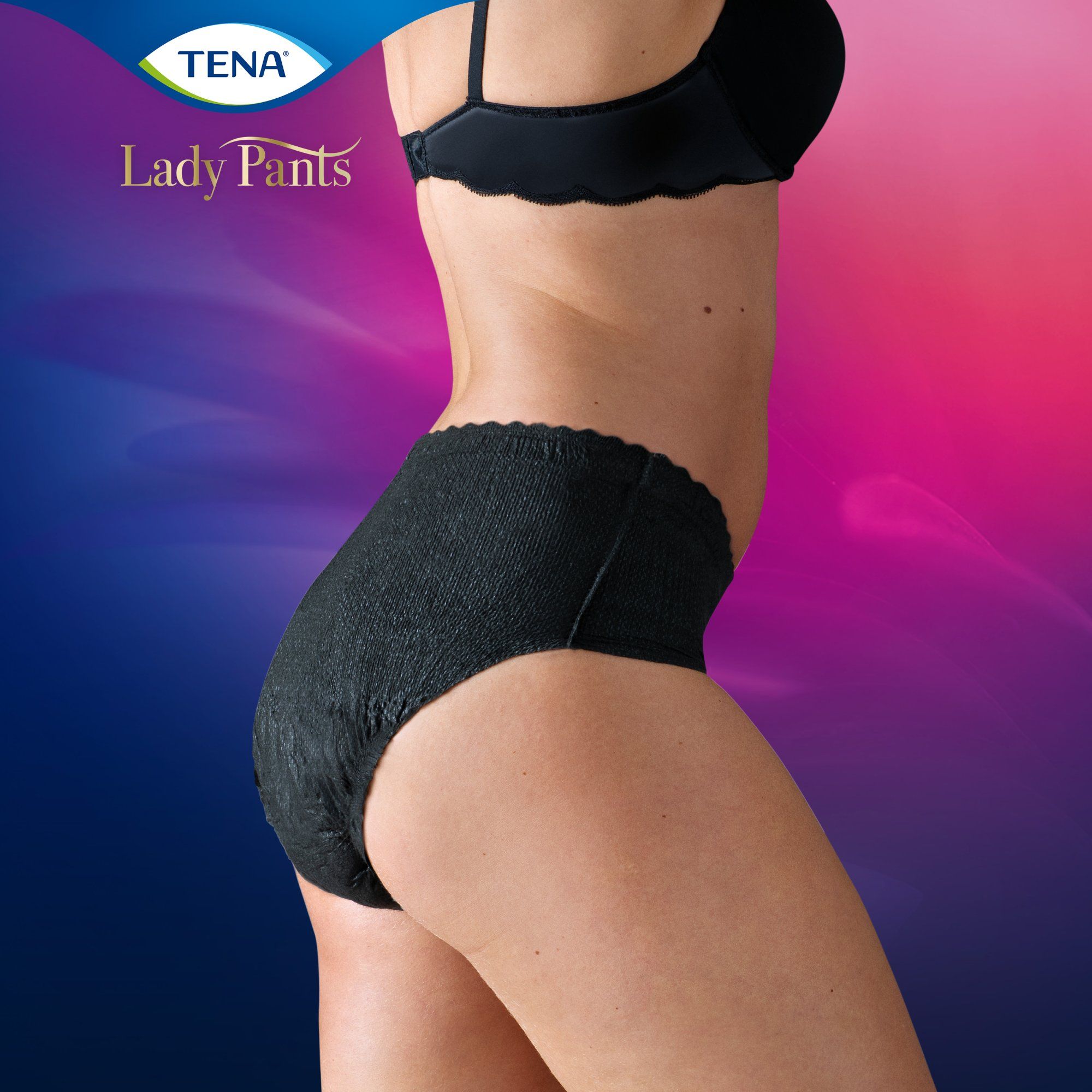 Tena Lady Pants Plus Black L inkontinenční kalhotky 8 ks