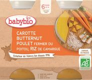 Babybio mrkev s máslovou dýní, kuřetem a rýží 2 x 200 g