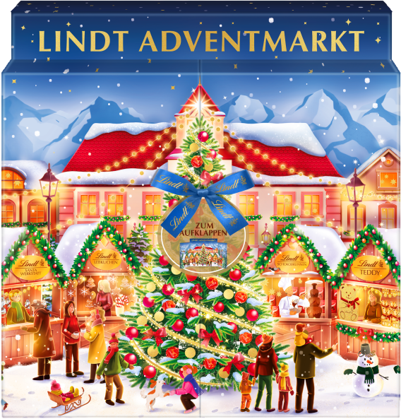Lindt Vánoční kalendář adventní trhy 304 g