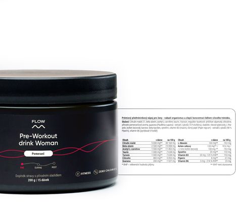 Flow Preworkout Woman (pomeranč) 200 g