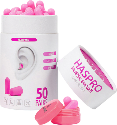 Haspro Tube50 Špunty do uší, růžové 100 ks