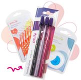 Smile sada péče o zuby - zubní kartáček medium 3ks, mezizubní kartáčky 0,5mm 6ks a dentální nit máta 50m