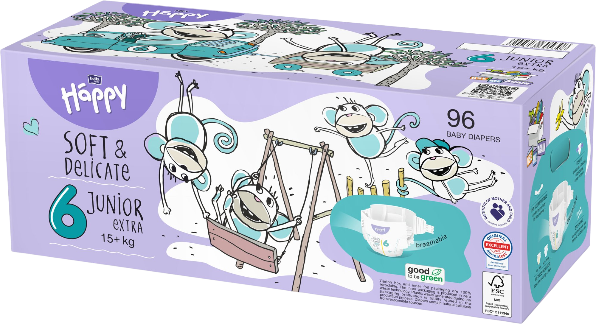 Bella Baby Happy Soft&Delicate Junior Extra Box 2 x 48 ks