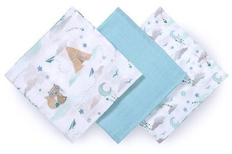 BabyOno Pleny bambusové Blue, 70x70 cm 3 ks