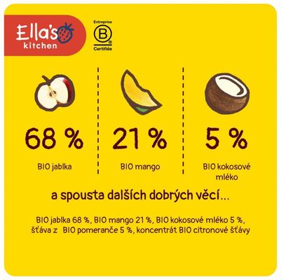 Ella's Kitchen BIO ORANGE ONE ovocné pyré s mangem 90 g