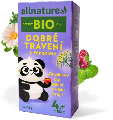 Allnature BIO Dětský čaj Dobré trávení s fenyklem 20 x 1.5 g
