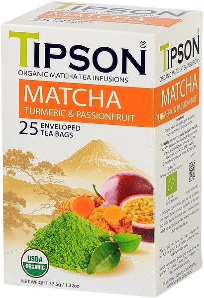 Tipson BIO Matcha Turmeric & Passion Fruit 25 x 1.5 g