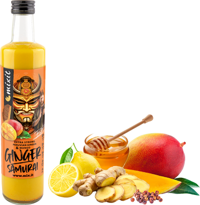 Mixit Ginger Samurai – Zázvorový nápoj s mangem Jirky Procházky 500 ml