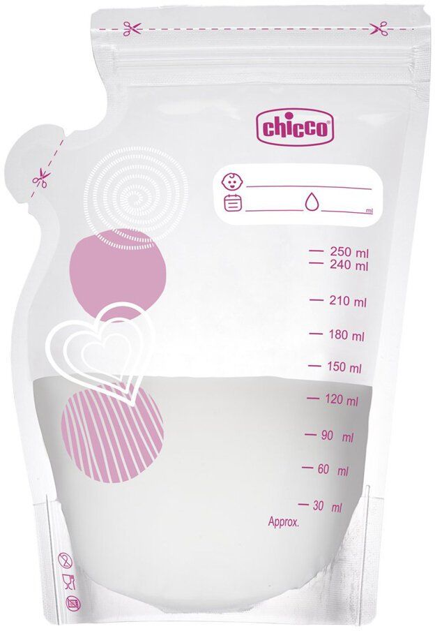 Chicco Sáčky na mateřské mléko 250 ml, 30 ks