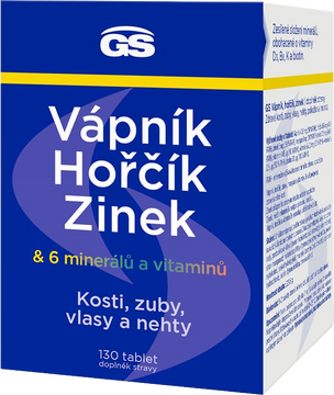 GS Vápník, hořčík, zinek 130 tablet