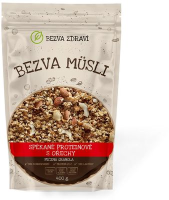 Bezva müsli Spékané proteinové s ořechy 400 g