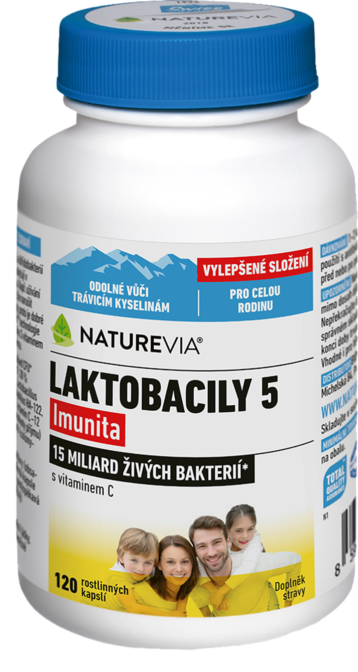 NatureVia Laktobacily 5 Imunita 120 kapslí