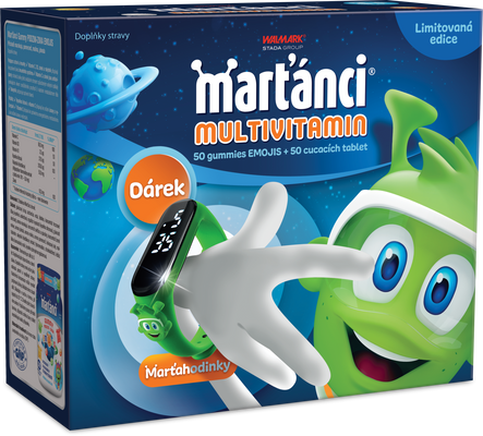 Marťánci multivitamin MIX 50+50 tablet + DÁREK Marťahodinky