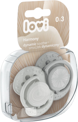 LOVI Silikonový dynamický dudlík HARMONY kluk 0-3m 2 ks