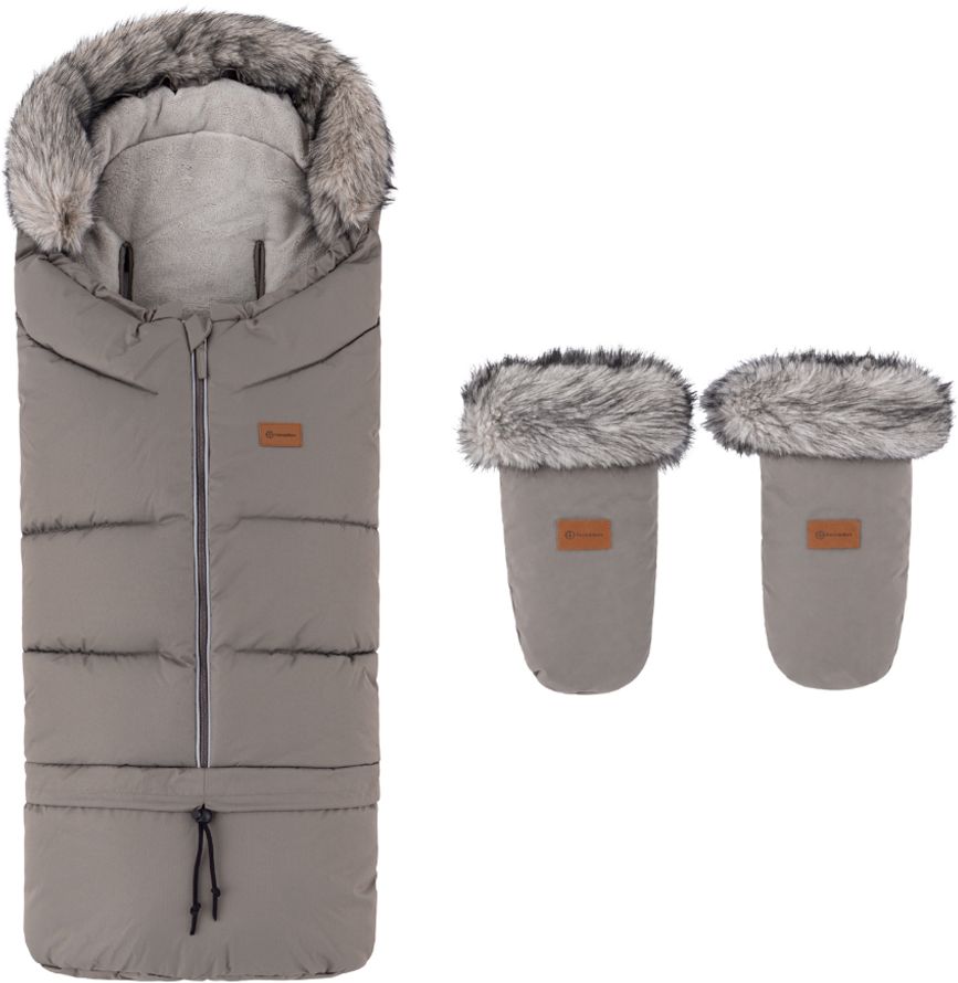 Petite&Mars Set zimní fusak Arctic 4v1 + rukavice na kočárek Fjora Mocha Mousse