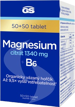GS Magnesium citrát 1340mg+B6 100 tablet