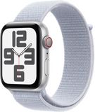Apple Watch SE (2024) Cellular 44mm Stříbrný hliník s oblačně modrým provlékacím řemínkem