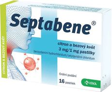Septabene® 3 mg/1 mg citron a bezový květ 16 pastilek