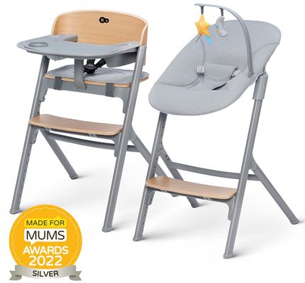 Kinderkraft Select Set jídelní židlička Livy Oak + lehátko Calmee, Premium
