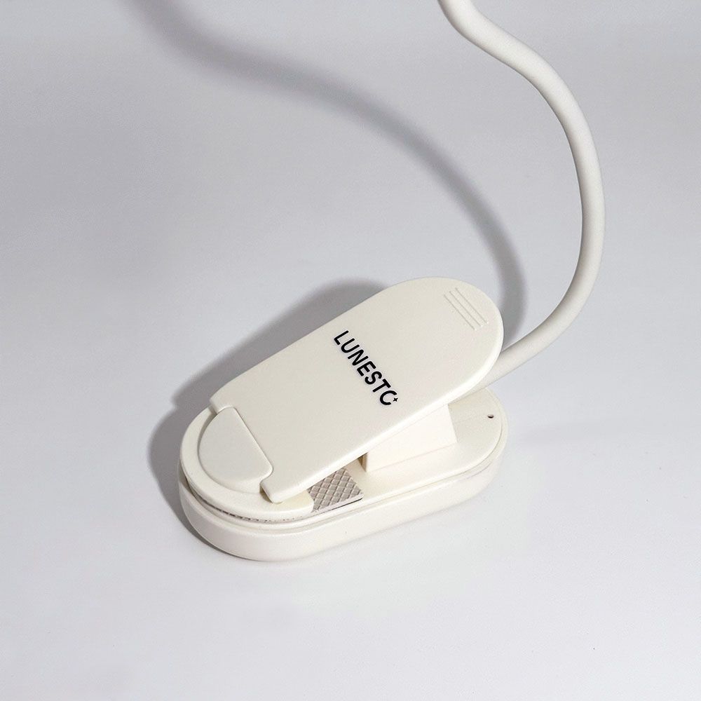 Lunesto LED Lampička na čtení bez modré složky s CLIP-ONEM bílá