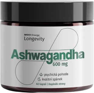 MOVit Energy LONGEVITY - Ashwagandha 600 mg, 5% withanolidů, 60 kapslí